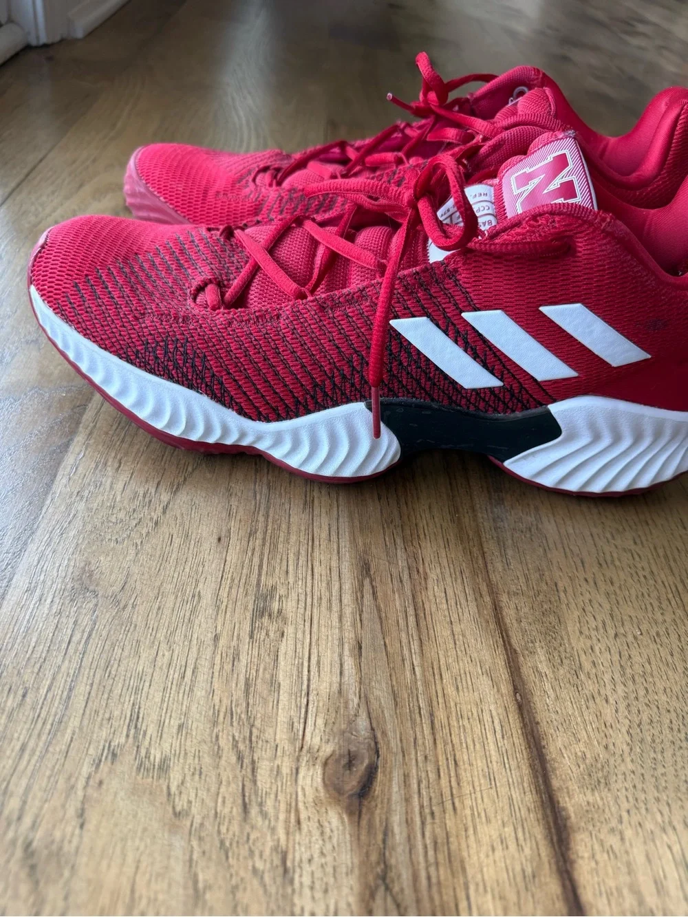 Adidas Men’s Red Nebraska Huskers Sneakers with White Midsole